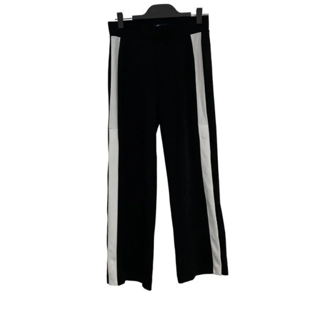 Boomboom Jeans Womens Black/White Stripe Jogger Pant w/ Snaps Pull On Size Small